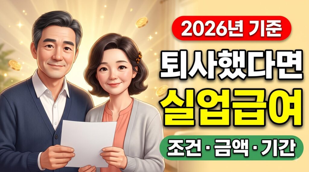 실업급여 조건·금액·기간 총정리 | 하루 최대 6만 8,100원, 최대 270일 (2026년 기준)