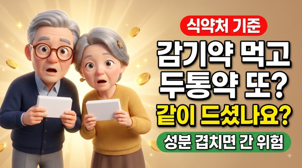 감기약 먹고 두통약 또 드셨나요? 같은 성분이 겹치면 간이 위험할 수 있습니다