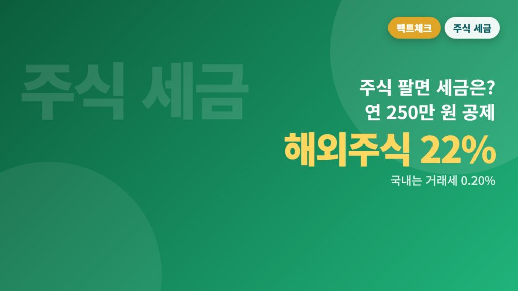 주식 팔면 세금 얼마? 해외주식 이익 800만 원이면 121만 원, 국내주식 거래세 0.20% 총정리 (2026)