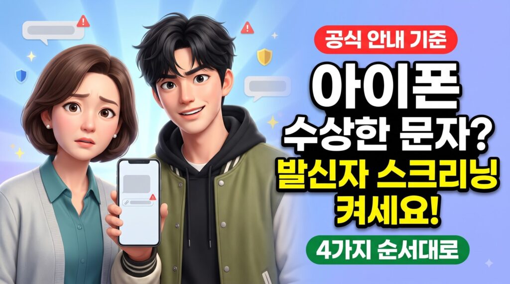 아이폰 스미싱·스팸 문자, 이 순서로 차단하세요 (Apple·KISA 공식 안내, iOS 26)
