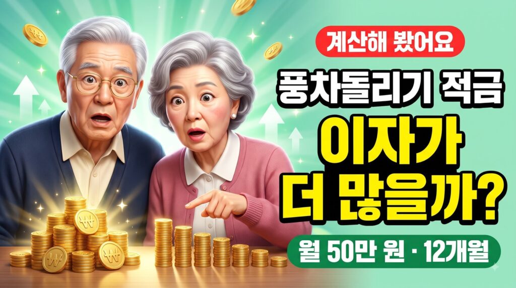 풍차돌리기 적금, 이자가 더 많을까요? 월 50만 원 계산해 보면 (일반 적금과 비교)