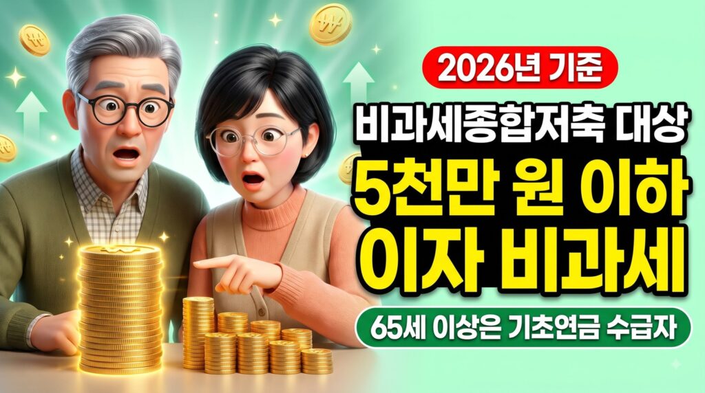 비과세종합저축 가입 대상과 5천만 원 한도 총정리, 65세 이상은 기초연금 수급자 (2026)
