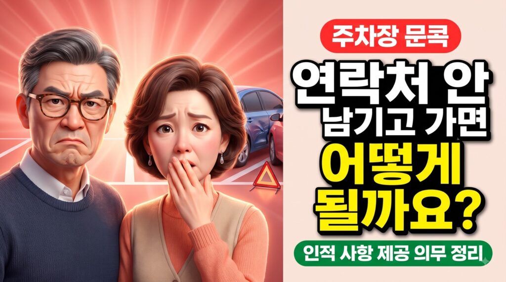 주차장 문콕 후 연락처 없이 떠나면 어떻게 될까 – 인적 사항 제공 의무, 도로교통법과 대법원 판결 정리